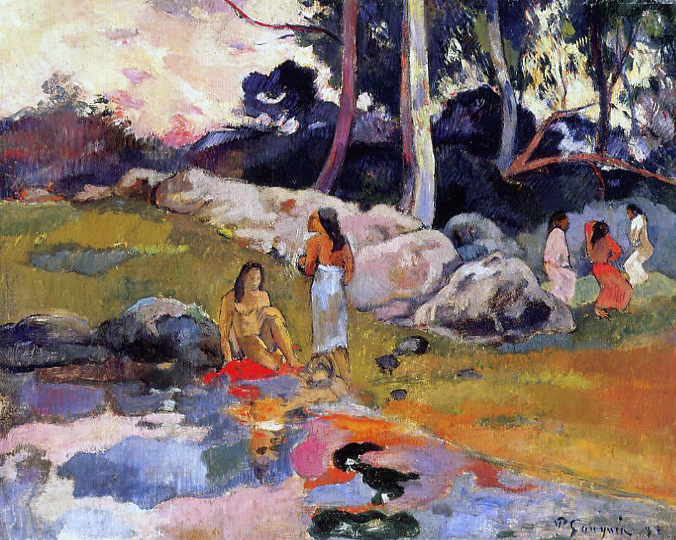 Paul Gauguin Woman on the Banks of the River - Canvas Print