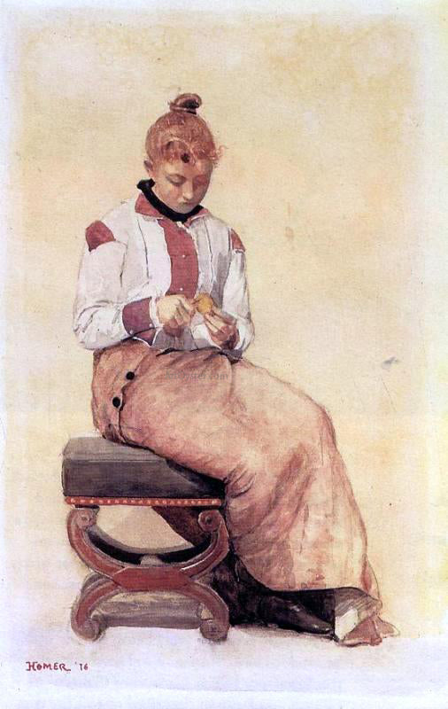 Winslow Homer Woman Peeling a Lemon - Canvas Print