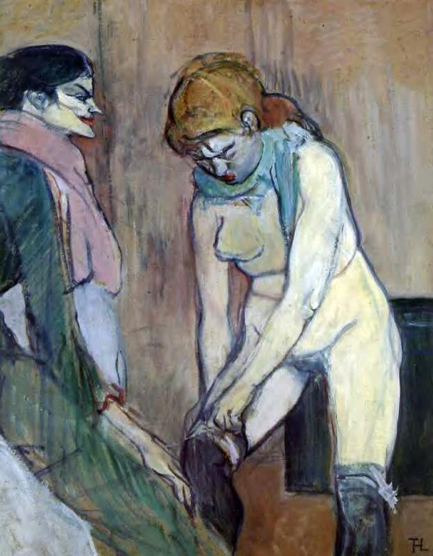 Henri De Toulouse-Lautrec Woman Pulling up Her Stockings - Canvas Print
