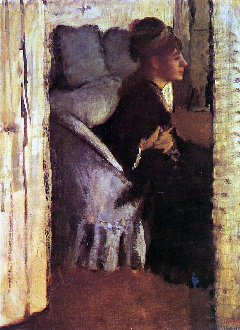Edgar Degas Woman Putting on Her Gloves - Canvas Print