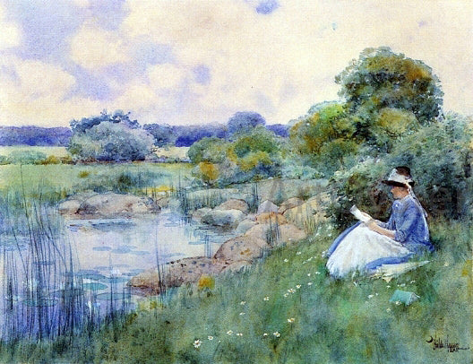 Frederick Childe Hassam Woman Reading - Canvas Print