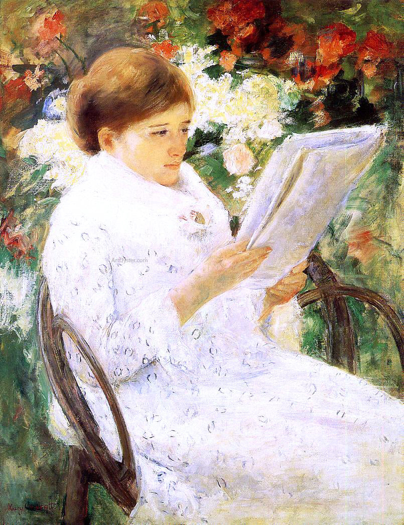 Mary Cassatt Woman Reading in a Garden - Canvas Print