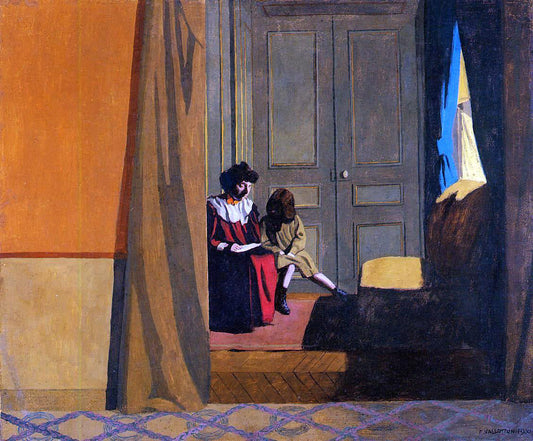 Felix Vallotton Woman Reading to a Little Girl - Canvas Print