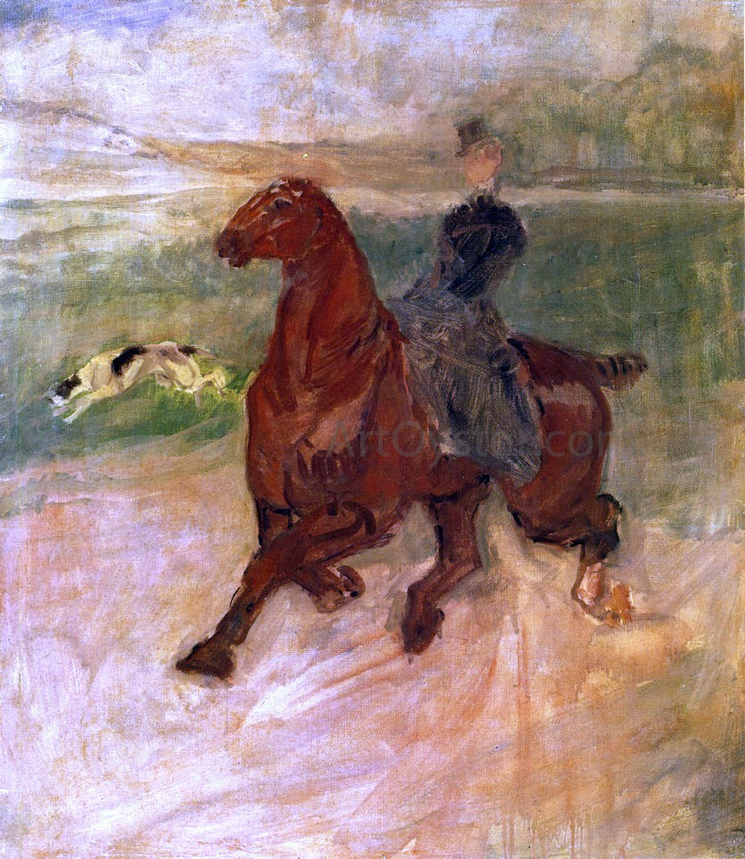 Henri De Toulouse-Lautrec Woman Rider and Dog - Canvas Print