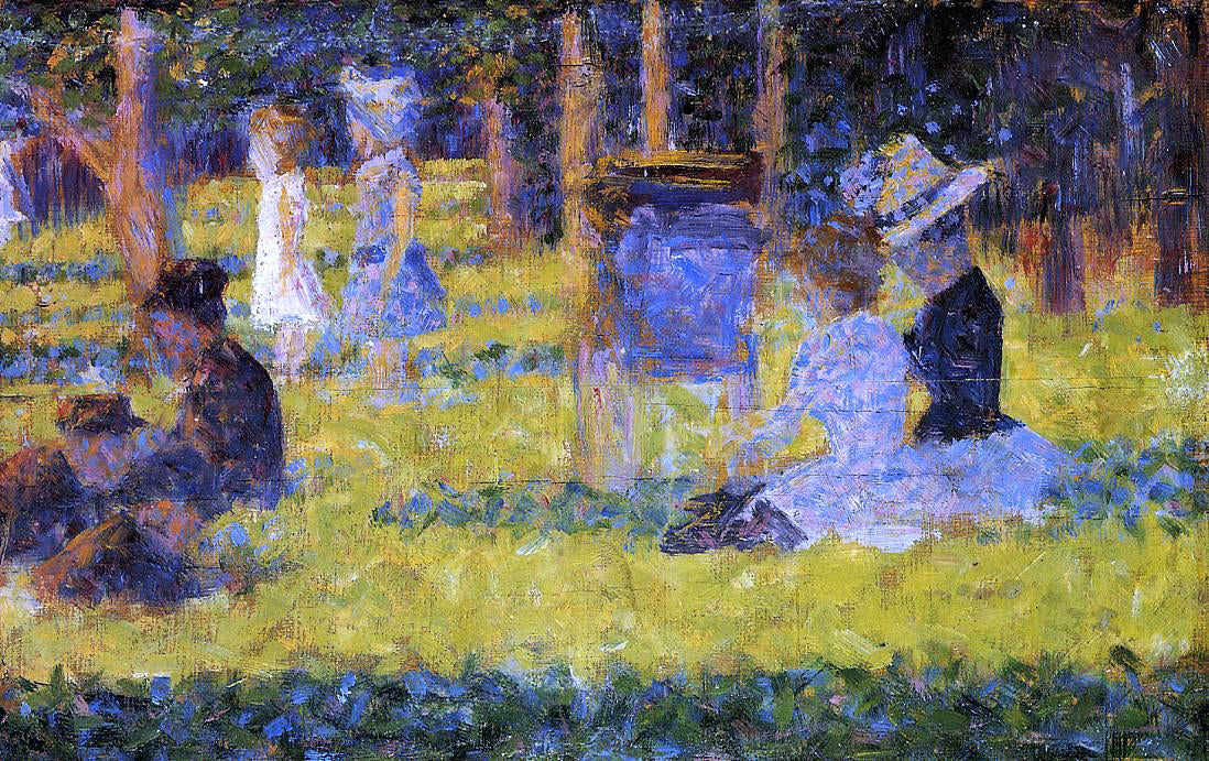Georges Seurat Woman Seated and Baby Carriage - Canvas Print