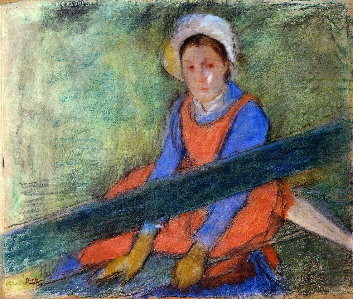 Edgar Degas Woman Seated on a Bench - Canvas Print