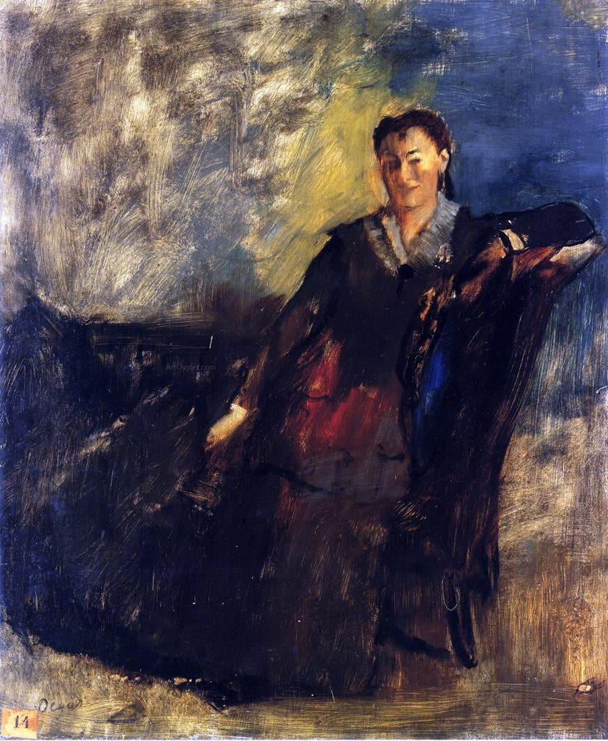 Edgar Degas Woman Seated on a Canape - Canvas Print