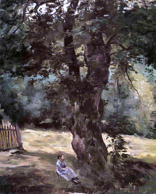 Gustave Caillebotte Woman Seated Under a Tree - Canvas Print