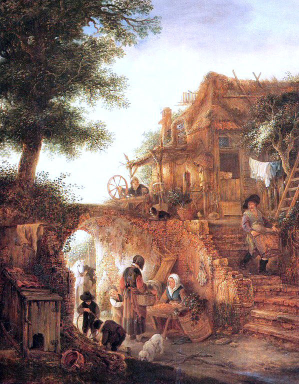 Isaac Van Ostade Woman Selling Fruit by a Cottage - Canvas Print
