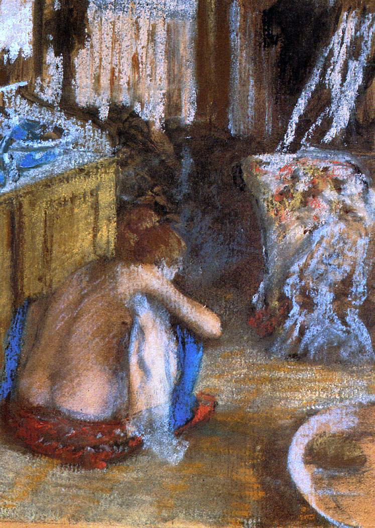 Edgar Degas Woman Squatting - Canvas Print