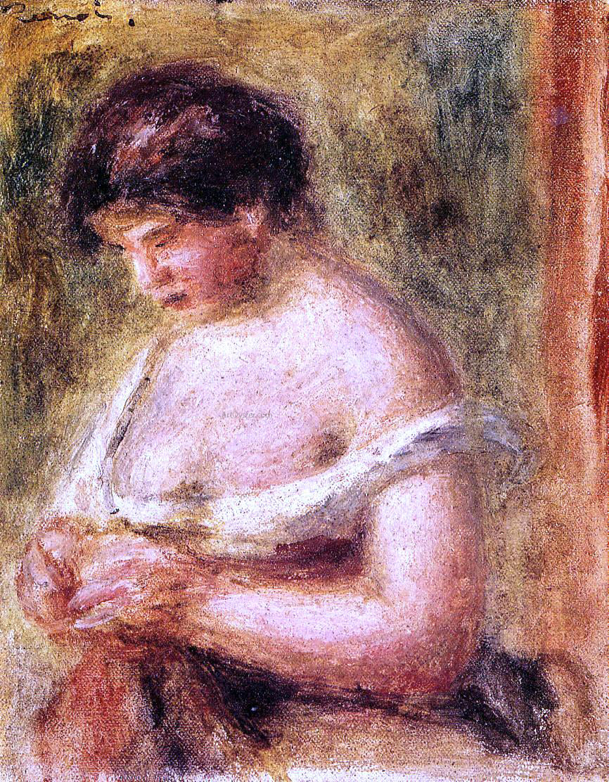 Pierre Auguste Renoir Woman with a Corset - Canvas Print