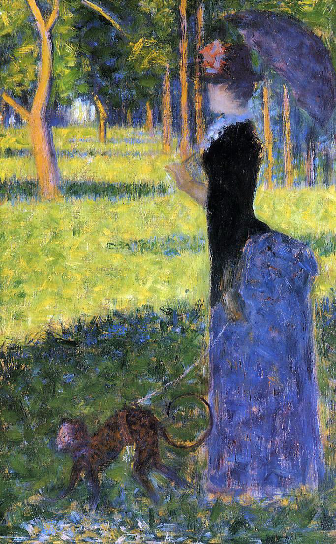 Georges Seurat A Woman with a Monkey - Canvas Print