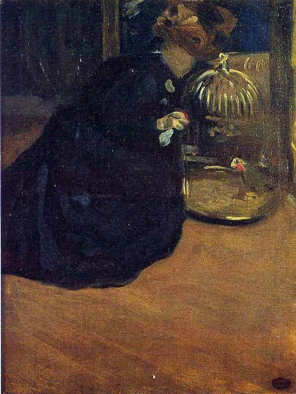 Mary Cassatt Woman with a Parakeet - Canvas Print