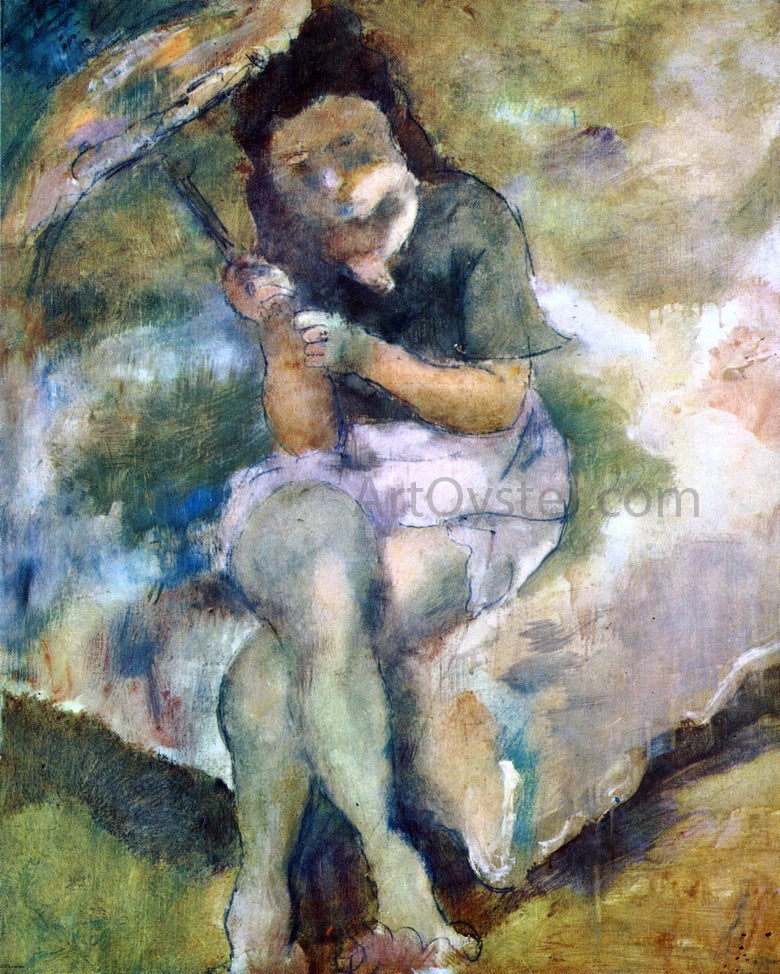 Jules Pascin Woman with a Parasol - Canvas Print