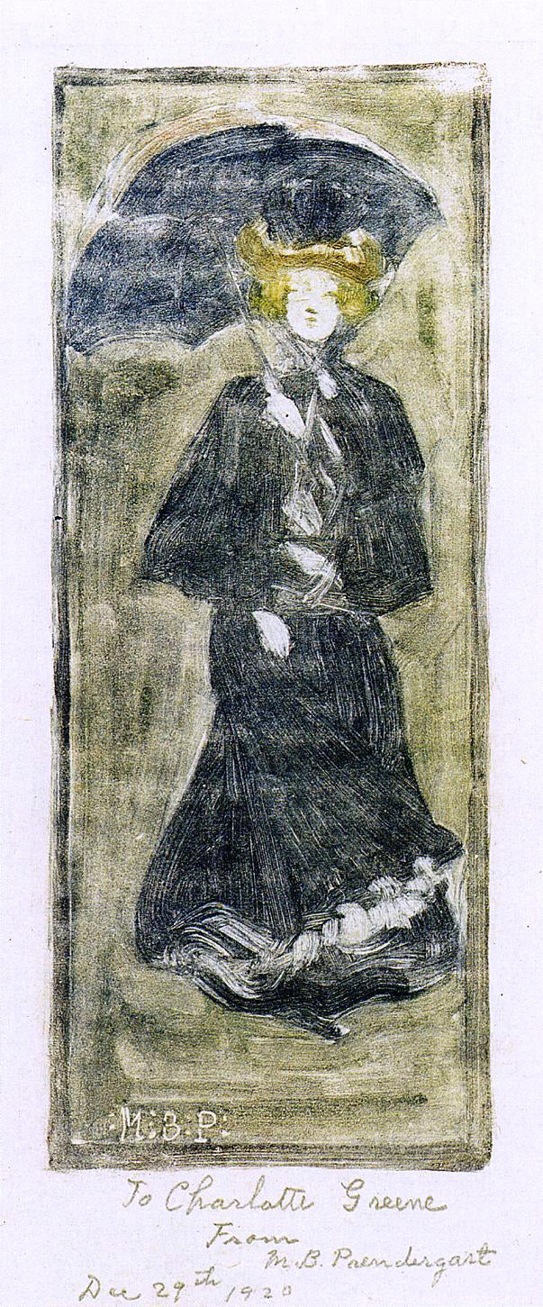 Maurice Prendergast Woman with a Parasol - Canvas Print