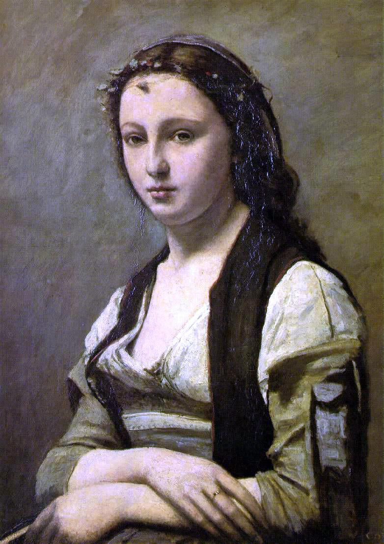 Jean-Baptiste-Camille Corot Woman with a Pearl - Canvas Print