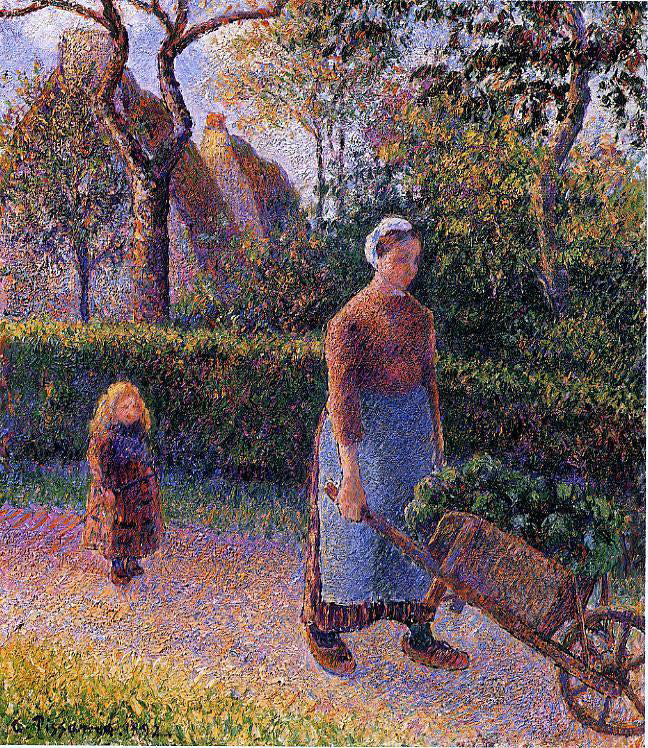 Camille Pissarro Woman with a Wheelbarrow - Canvas Print