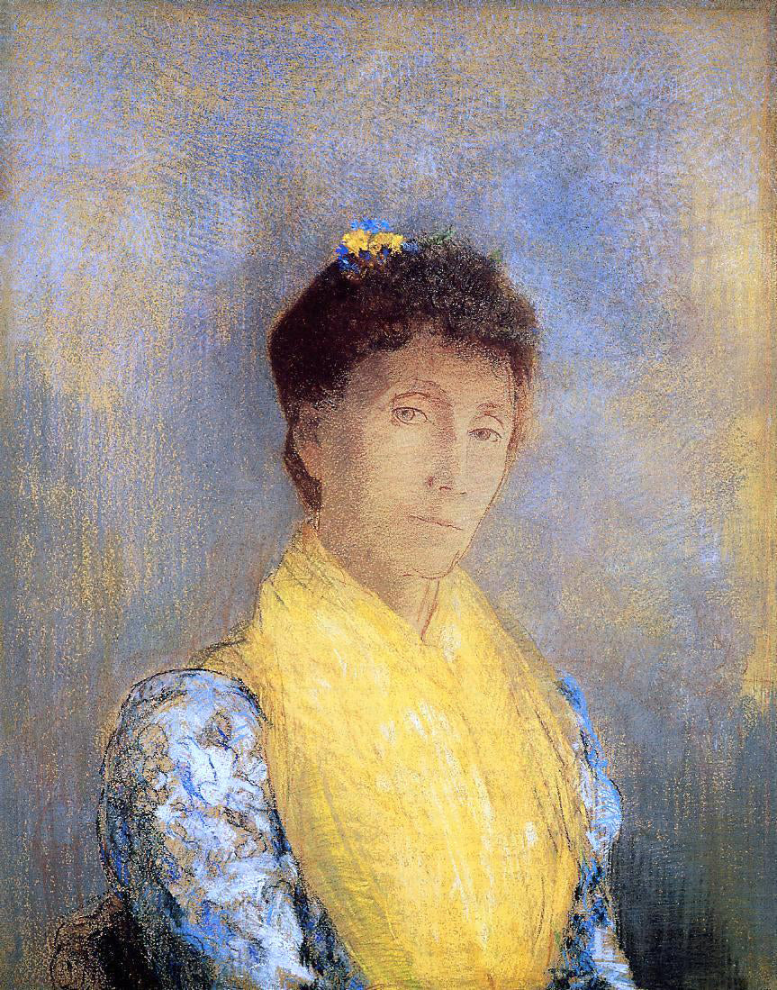 Odilon Redon Woman with a Yellow Bodice - Canvas Print