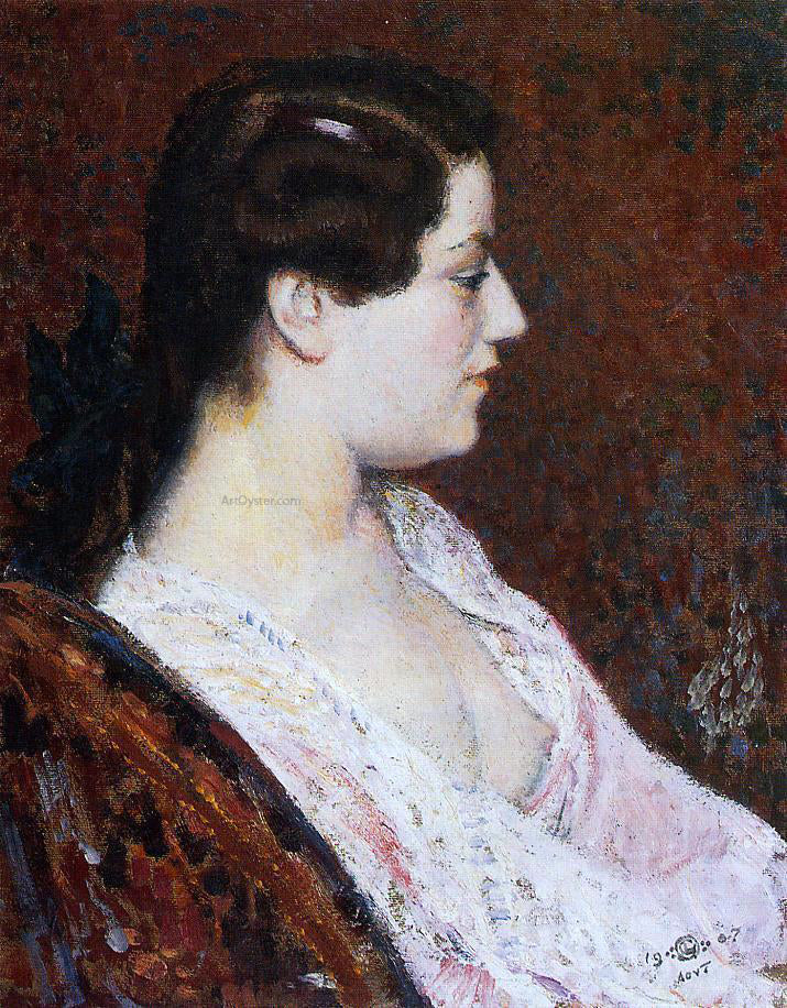 Georges Lemmen Woman with Bared Breast - Canvas Print