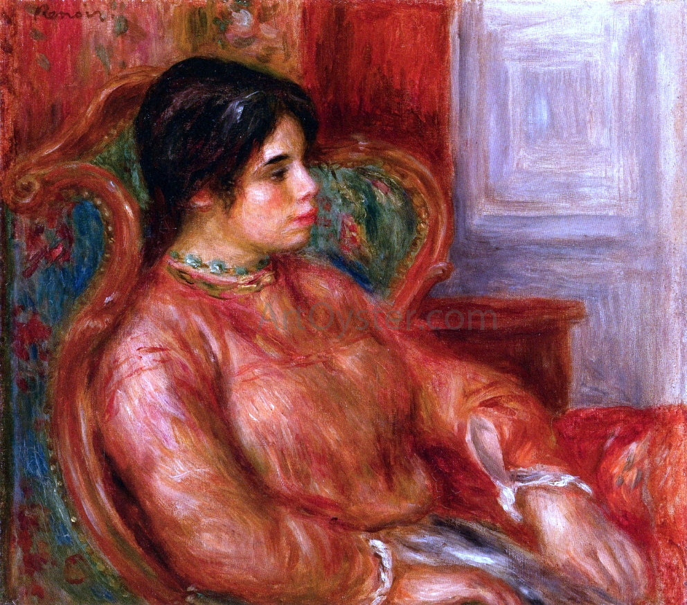 Pierre Auguste Renoir Woman with Green Chair - Canvas Print