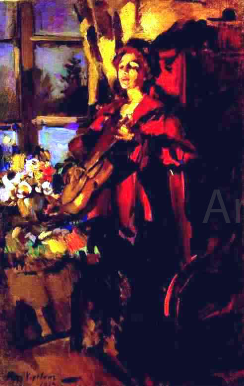 Constantin Alexeevich Korovin Woman with Guitar - Canvas Print
