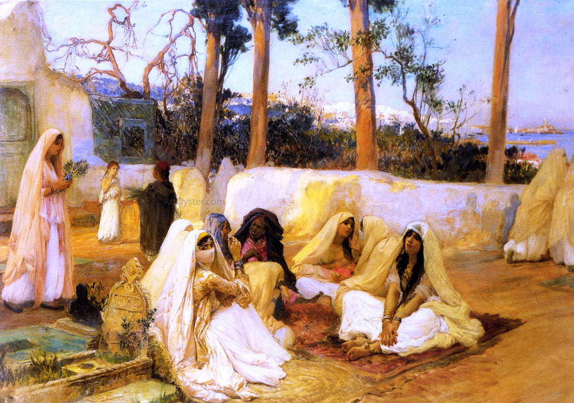 Frederick Arthur Bridgeman Women at the Cemetery - Canvas Print