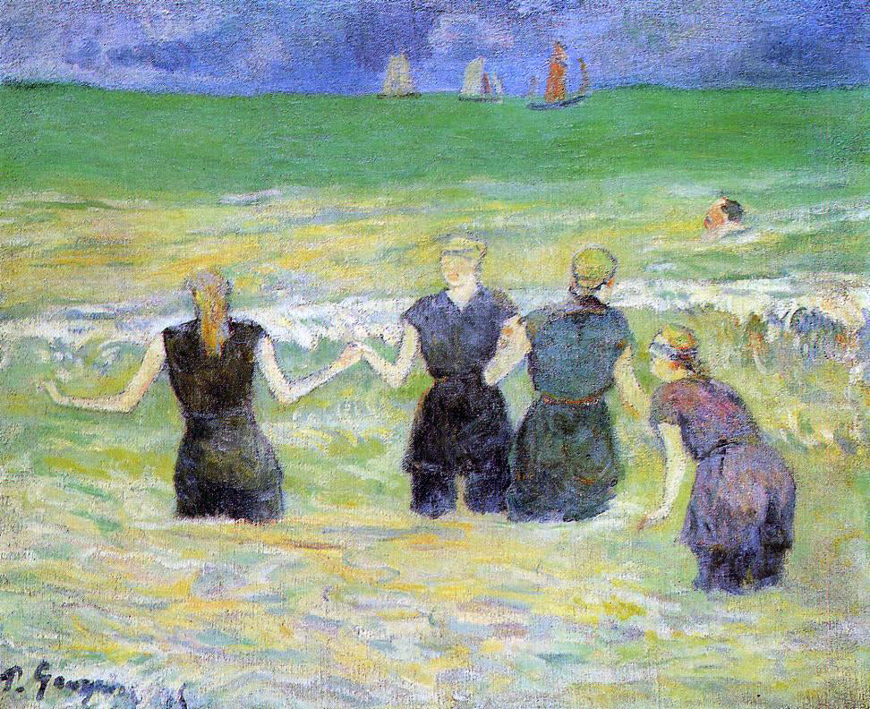 Paul Gauguin Women Bathing, Dieppe - Canvas Print