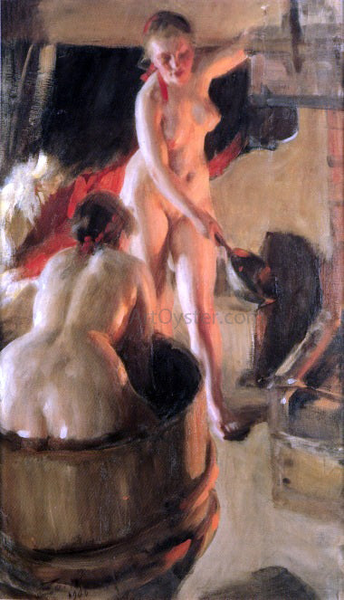 Anders Zorn A Woman Bathing in the Sauna - Canvas Print