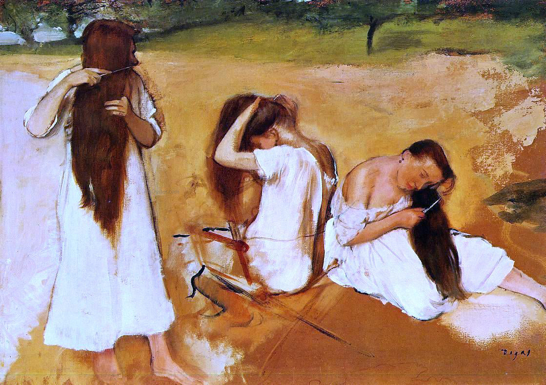 Edgar Degas Women Combing Their Hair - Canvas Print