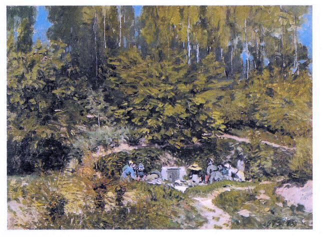 Alfred Sisley Women Laudering - Canvas Print
