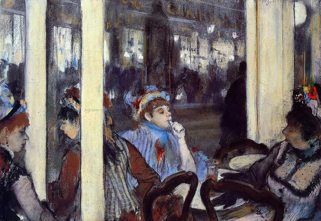 Edgar Degas Women on a Cafe Terrace in the Evening - Canvas Print