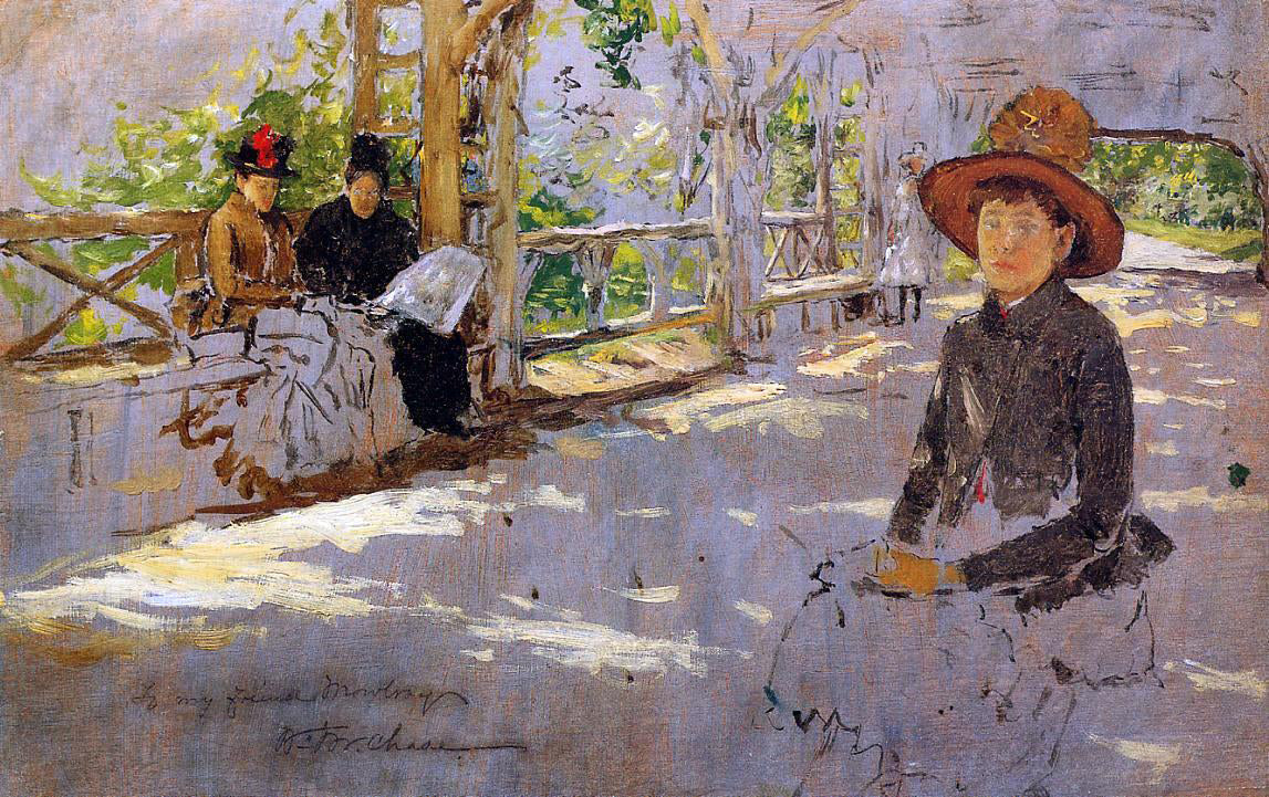 William Merritt Chase Women under Trellis (unfinished) - Canvas Print