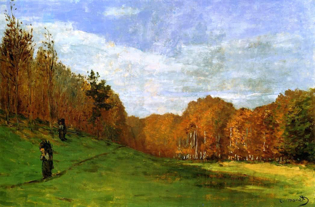 Claude Oscar Monet Woodbearers in Fontainebleau Forest - Canvas Print