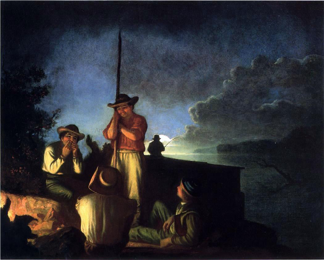 George Caleb Bingham Wood-Boatmen on a River - Canvas Print