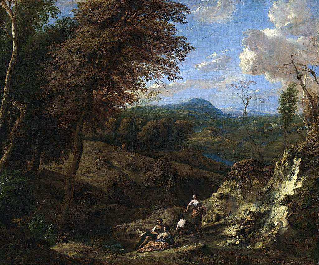 Cornelis Huysmans Wooded Hilly Landscape - Canvas Print