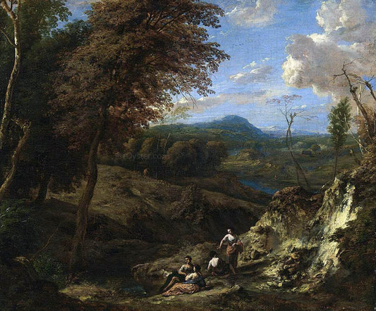 Cornelis Huysmans Wooded Hilly Landscape - Canvas Print