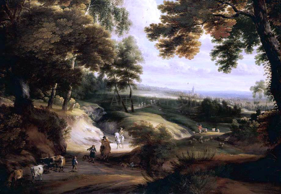 Jacques D'Arthois Wooded Landscape - Canvas Print