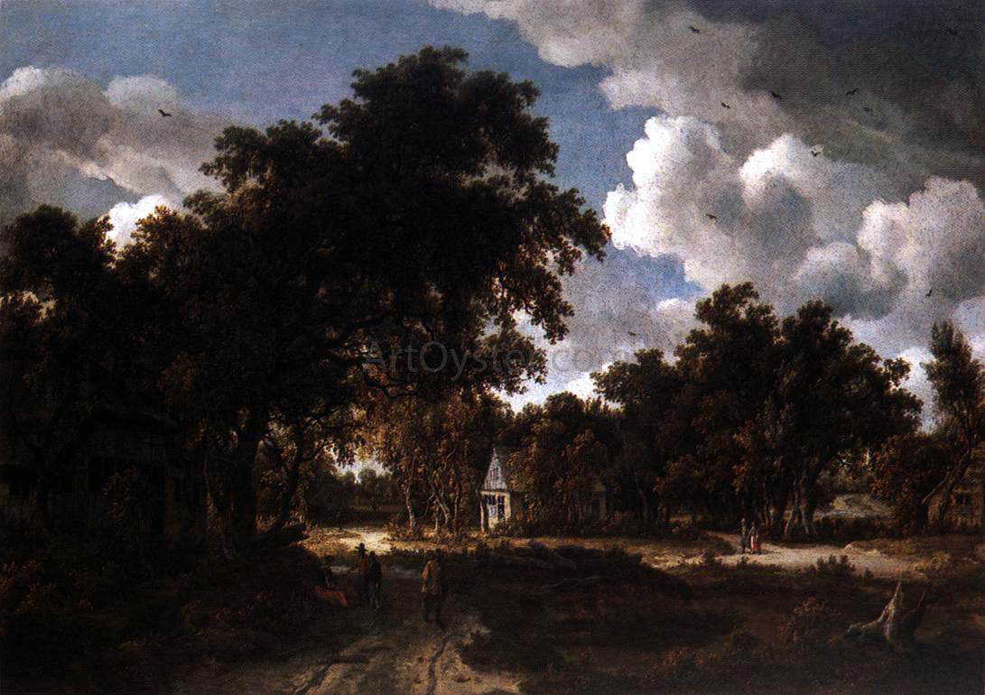 Meyndert Hobbema Wooded Landscape - Canvas Print