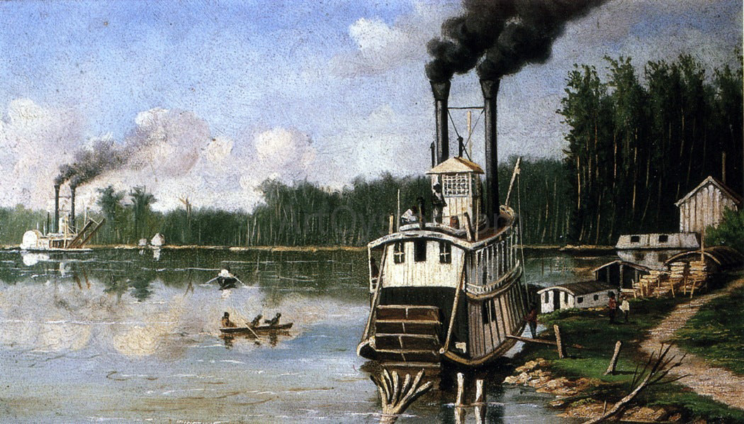 William Aiken Walker Wooding up on the Bayou - Canvas Print