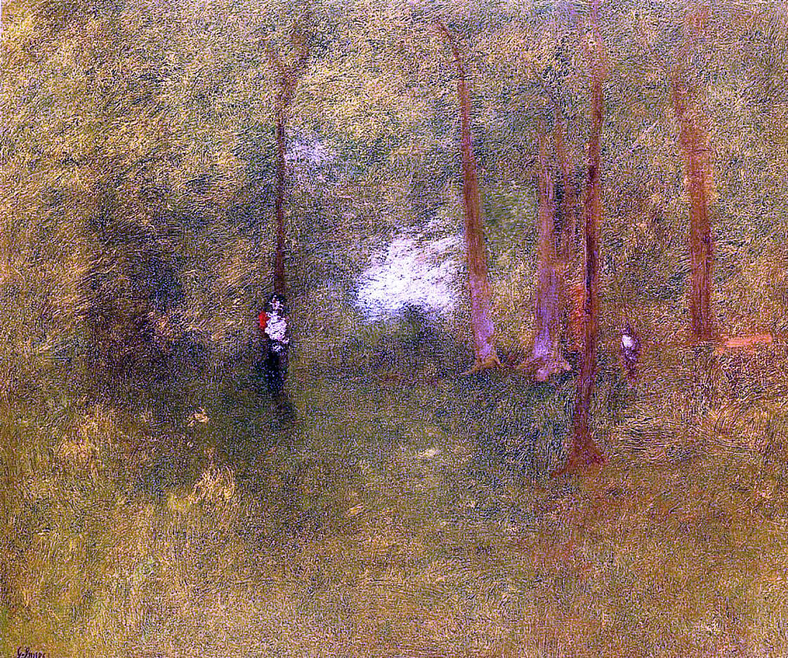 George Inness Woodland Interior - Canvas Print
