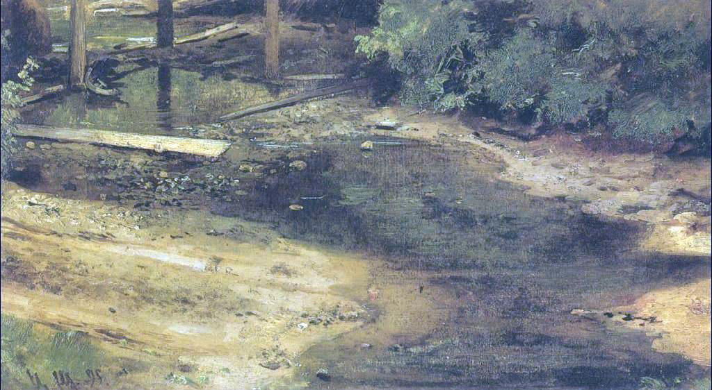 Ivan Ivanovich Shishkin Woodland rivulet - Canvas Print