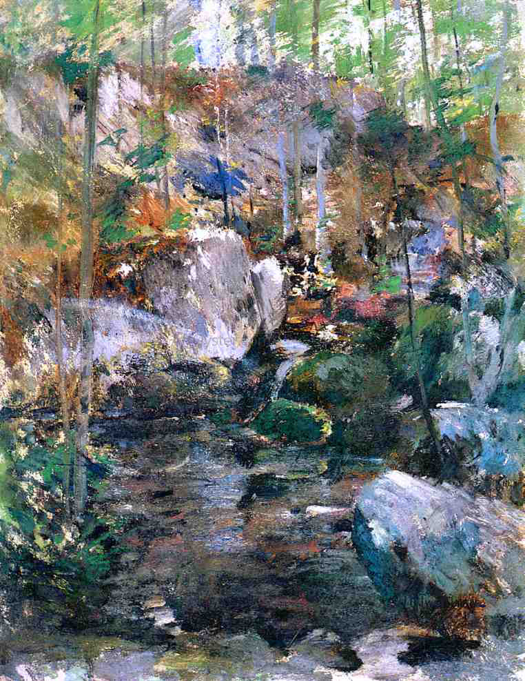 John Twachtman Woodland Stream - Canvas Print
