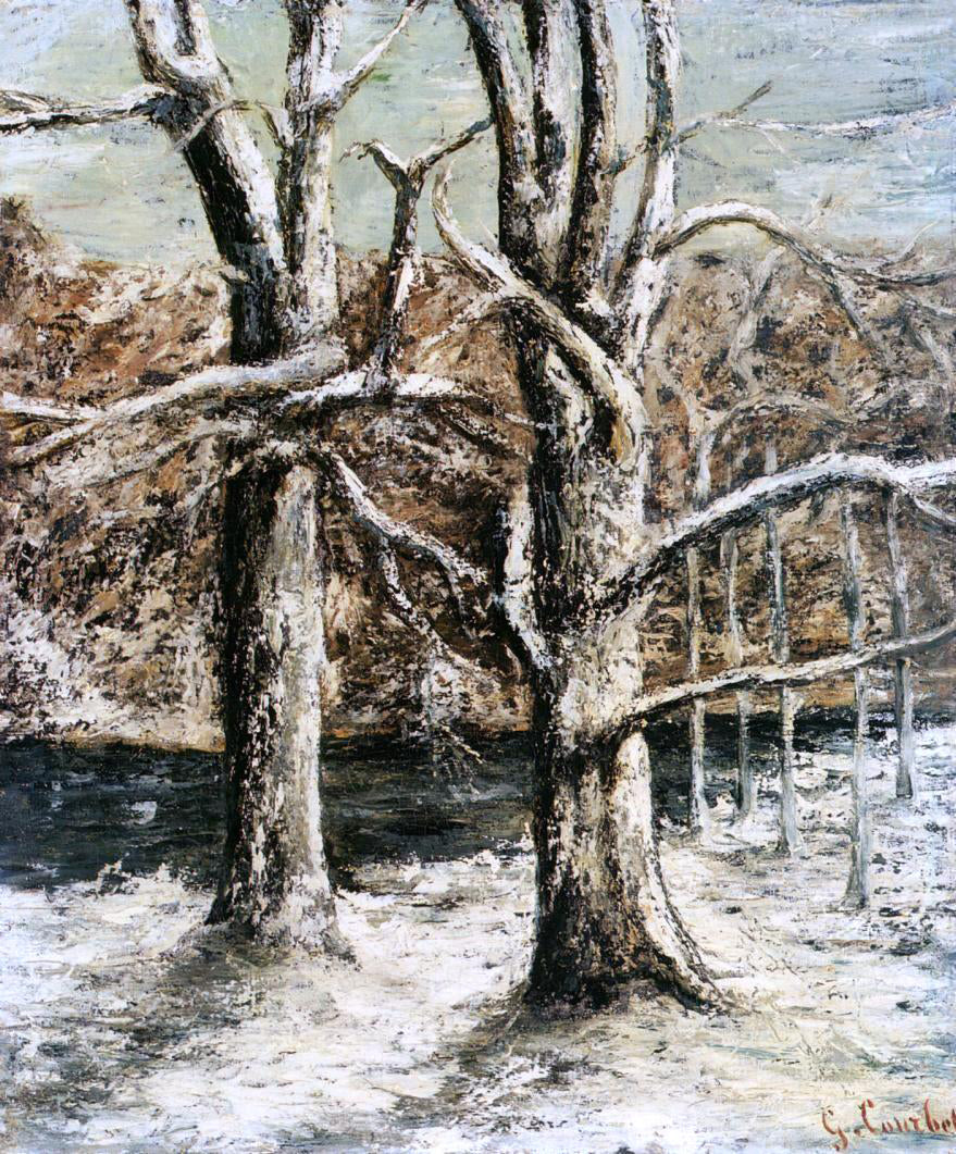 Gustave Courbet Woods in the Snow - Canvas Print