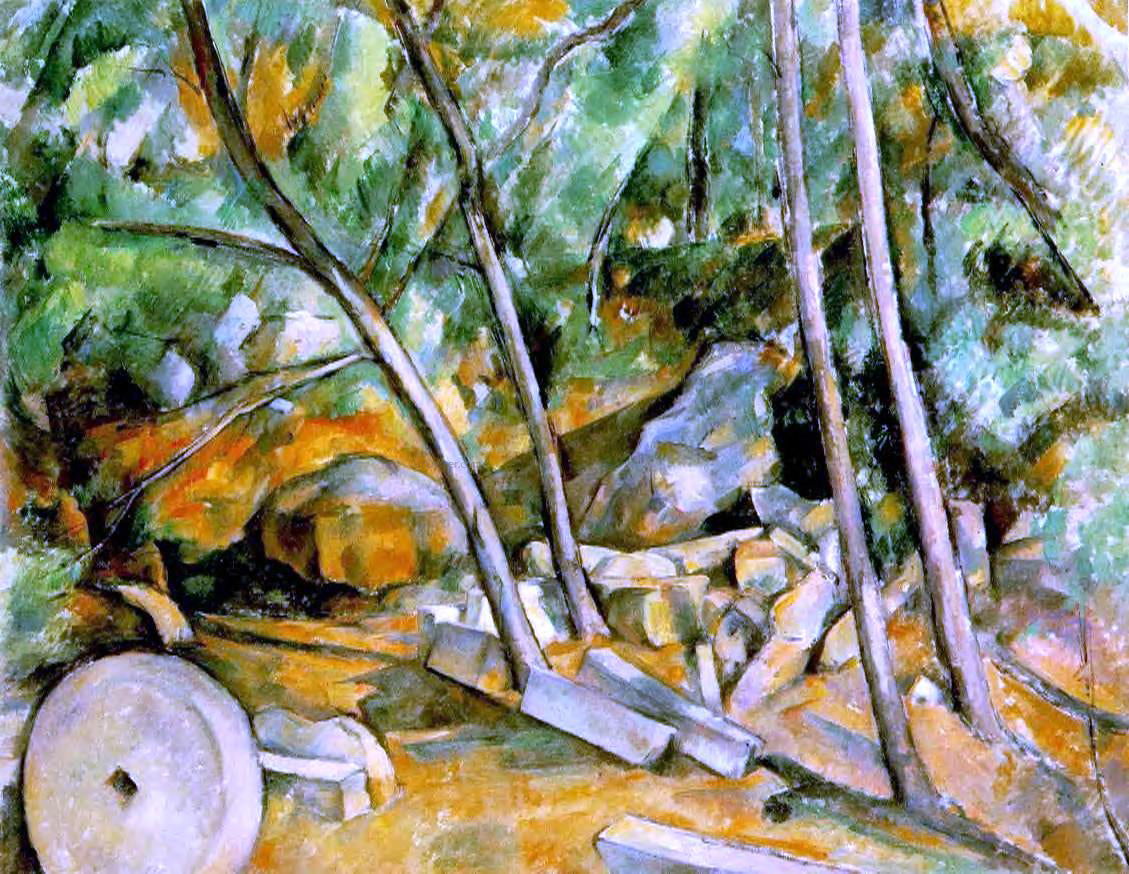 Paul Cezanne Woods with Millstone - Canvas Print