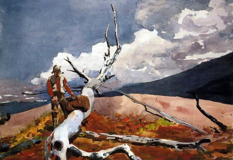 Winslow Homer Woodsman and Fallen Tree - Canvas Print