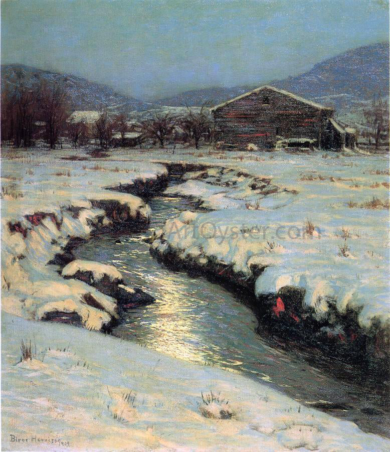 Lowell Birge Harrison Woodstock Meadows in Winter - Canvas Print
