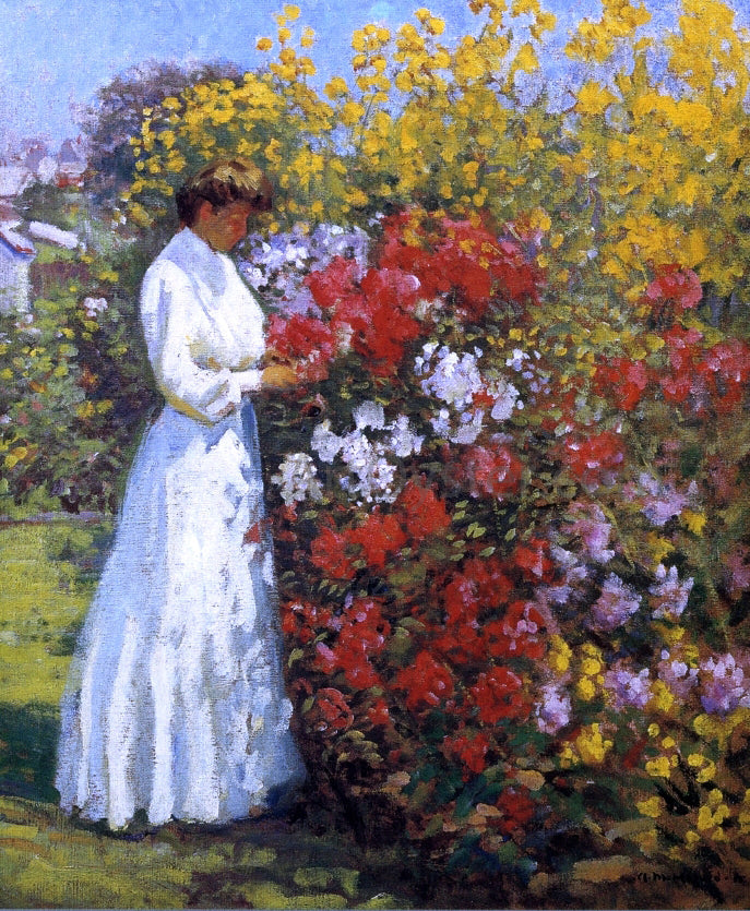 Arthur Merton Hazard Working in the Garden - Canvas Print