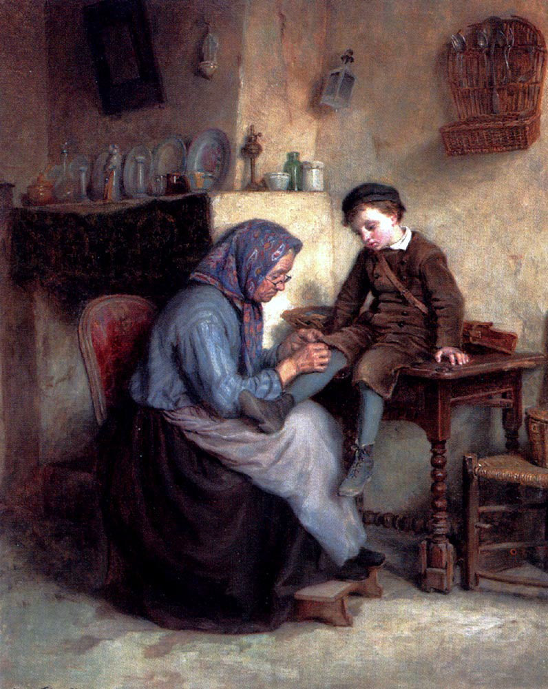 Edouard Frere Worn Through - Canvas Print