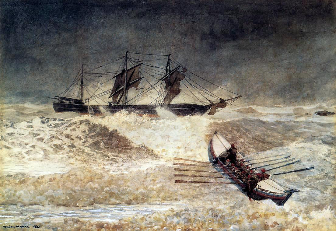 Winslow Homer Wreck of the Iron Crown - Canvas Print