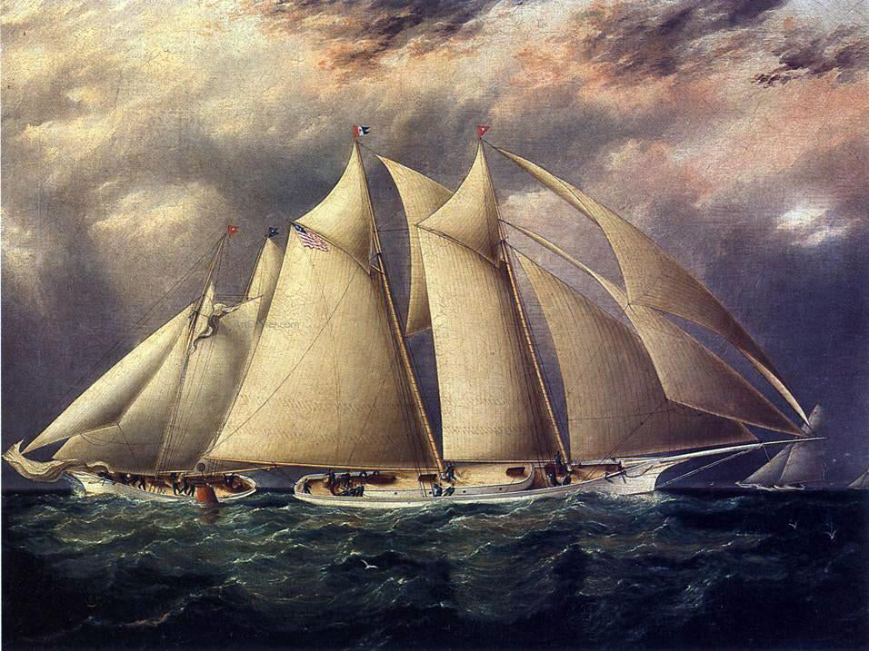 James E Buttersworth Yacht 'Alice' Rounding the Buoy - Canvas Print